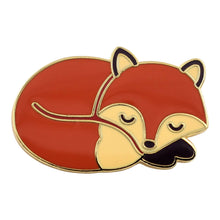 Load image into Gallery viewer, Sleeping Fox – Cute Sleepy Fox Enamel Pin