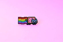 Load image into Gallery viewer, Nyan Cat Pin – Rainbow Cat Meme Enamel Pin