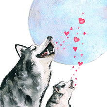 Load image into Gallery viewer, Husky Howling Moon - Funny Fathers Day Card