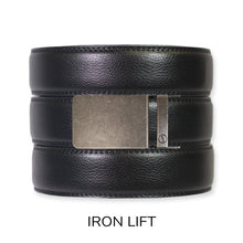 Load image into Gallery viewer, Black Leather Ratchet Belt & Buckle Set