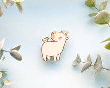 Load image into Gallery viewer, Curly the Capybara and Bird Friends Enamel Pin