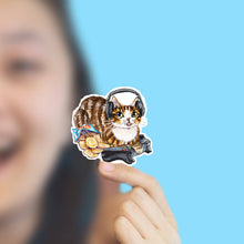 Load image into Gallery viewer, Video Gaming Cat - Nerdy Vinyl Sticker