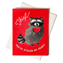Load image into Gallery viewer, Thief! Raccoon- Risograph Card