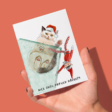 Load image into Gallery viewer, Cats VS Elf - Funny Christmas Card