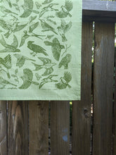 Load image into Gallery viewer, Bandana | birds - green screenprinted birder scarf neckerchief