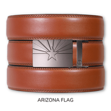 Load image into Gallery viewer, Chili Brown Leather Ratchet Belt & Buckle Set