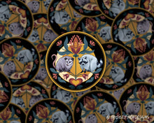 Load image into Gallery viewer, Raccoon & Opossum Hex Sign PA Dutch Vinyl Sticker