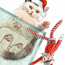 Load image into Gallery viewer, Cats VS Elf - Funny Christmas Card