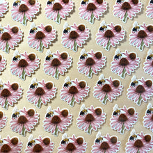 Load image into Gallery viewer, Vinyl Sticker - Bumble Bee with Purple Coneflower