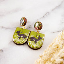Load image into Gallery viewer, Vintage Forest Deer Drop Post Earrings