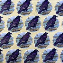 Load image into Gallery viewer, Common Raven with Moths - Vinyl Sticker -