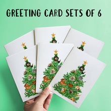 Load image into Gallery viewer, 6 pack - Dog Christmas Tree Card Set - Box Set