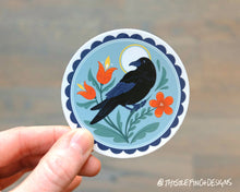 Load image into Gallery viewer, Crow Distelfink PA Dutch Hex Sign Vinyl Sticker