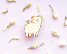 Load image into Gallery viewer, Curly the Capybara and Bird Friends Enamel Pin