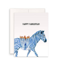 Load image into Gallery viewer, Zebra Menorah - Funny Hanukkah Card