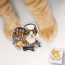 Load image into Gallery viewer, Video Gaming Cat - Nerdy Vinyl Sticker