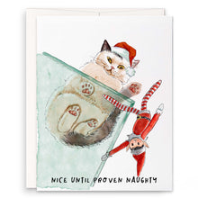Load image into Gallery viewer, Cats VS Elf - Funny Christmas Card