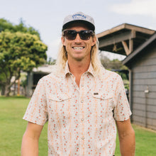 Load image into Gallery viewer, H Bar B Snapshirt - Hibiscus Ribbons : Riverbed Oxford