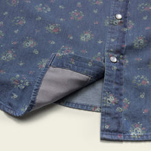 Load image into Gallery viewer, H Bar B Snapshirt - Bouquets: Washed Indigo