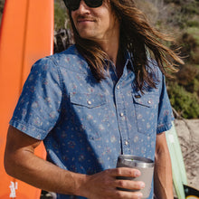 Load image into Gallery viewer, H Bar B Snapshirt - Bouquets: Washed Indigo