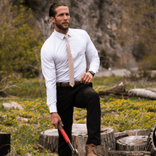 Load image into Gallery viewer, White Hustle Dress Shirt - Long Sleeve
