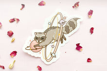 Load image into Gallery viewer, Cosmic Raccoon Clear Vinyl Sticker