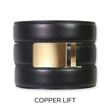 Load image into Gallery viewer, Black Leather Ratchet Belt & Buckle Set