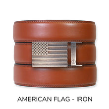 Load image into Gallery viewer, Chili Brown Leather Ratchet Belt & Buckle Set
