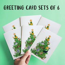 Load image into Gallery viewer, 6 pack - Cat Christmas Tree Card Set - Box Set