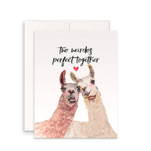 Load image into Gallery viewer, Two Weirdo Llamas Couple - Funny Wedding Anniversary Card