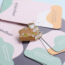 Load image into Gallery viewer, Tea and Books Enamel Pin