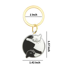 Load image into Gallery viewer, Yin Yang Cat Acrylic Keychain - Black & White Cat Lovers