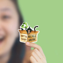 Load image into Gallery viewer, Recycle Box Cat - Funny Vinyl Sticker