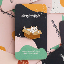 Load image into Gallery viewer, Box Cat Enamel Pin