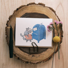 Load image into Gallery viewer, Raccoon Snail Mail Greeting Card
