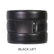 Load image into Gallery viewer, Black Leather Ratchet Belt & Buckle Set