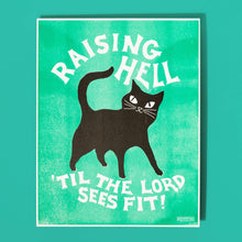 Load image into Gallery viewer, Raising Hell Cat - Risograph Print