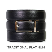 Load image into Gallery viewer, Black Leather Ratchet Belt & Buckle Set