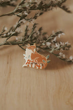 Load image into Gallery viewer, Fox in Forest Enamel Pin (With Locking Clasp)