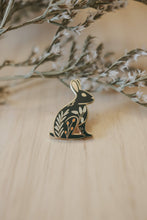 Load image into Gallery viewer, Rabbit Rosemary And Sage Enamel Pin (With Locking Clasp)