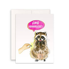 Load image into Gallery viewer, Yaaas Engaged Raccoon - Funny Engagement Card