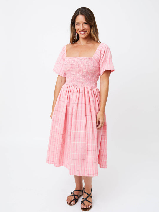 Teddy Dress Pink Plaid