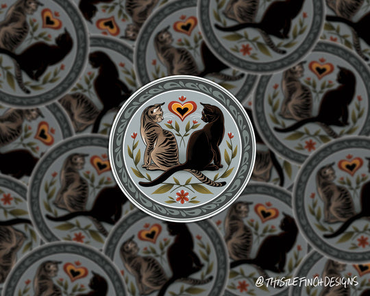 House Cat Hex Sign PA Dutch Vinyl Sticker