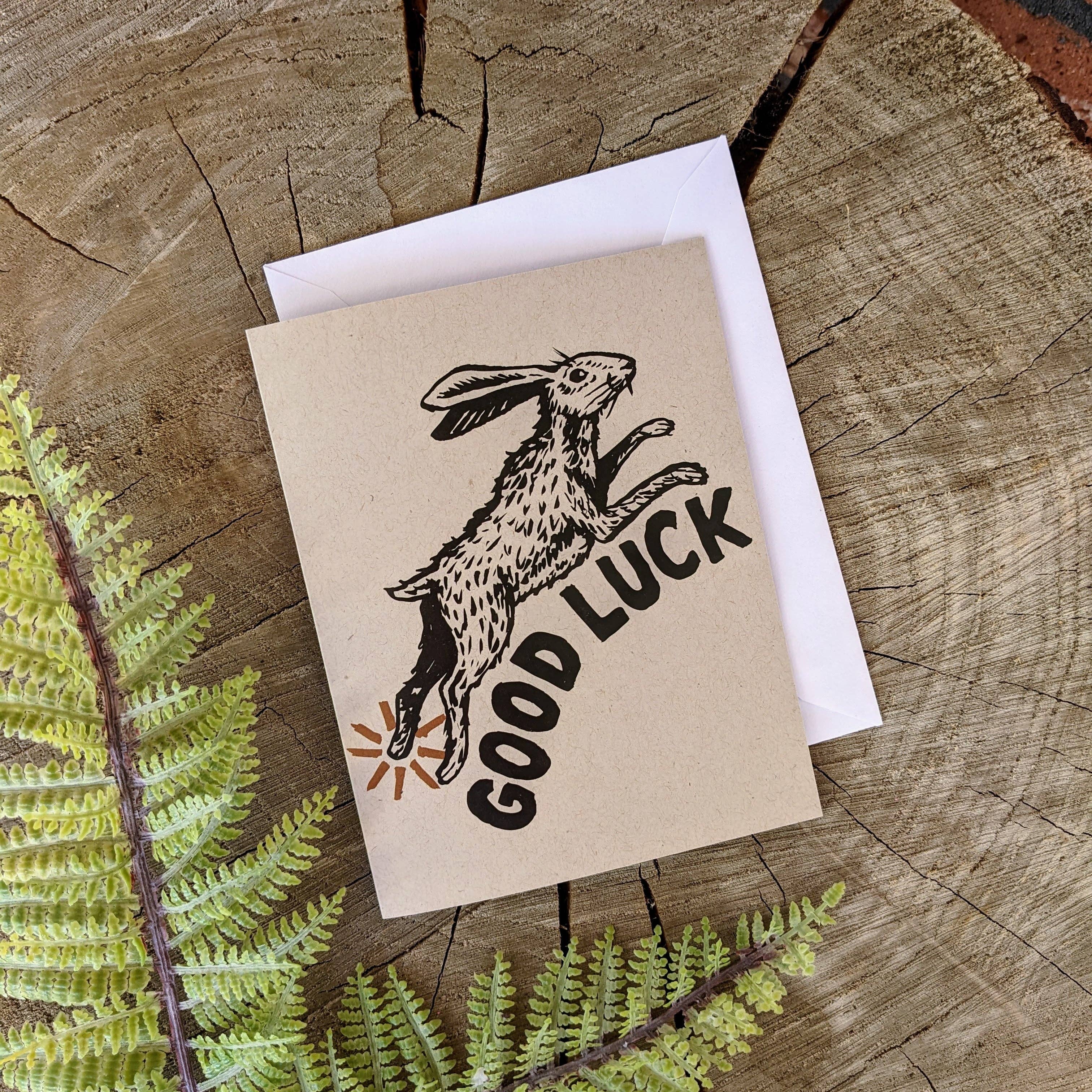 Greeting card | good luck rabbit foot – Larkstone
