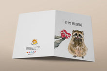 Load image into Gallery viewer, Be My Valentine Raccoon Love - Funny Valentines Day Card
