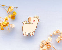 Load image into Gallery viewer, Curly the Capybara and Bird Friends Enamel Pin
