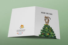 Load image into Gallery viewer, Tree Topper Cat - Funny Christmas Card
