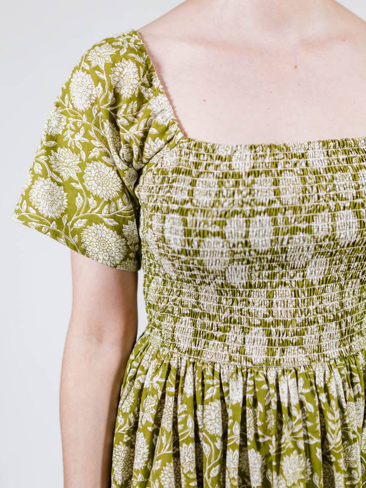Teddy Midi Dress Pear Floral