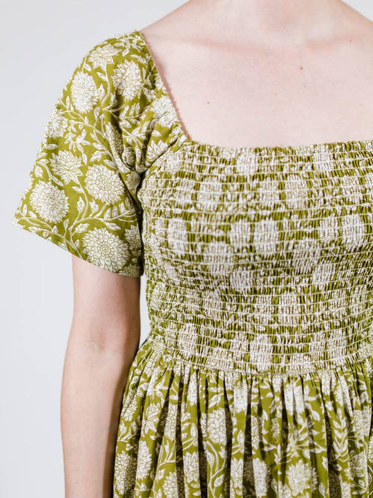 Teddy Midi Dress Pear Floral