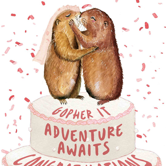 Gopher Wedding Cake - Funny Wedding Card